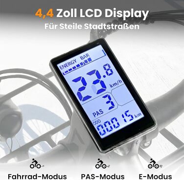 Чоловічий електровелосипед S10 26 дюймів, електричний велосипед для дорослих з двигуном 250 Вт, акумулятором 48 В 499,2 Втгод, 4,4-дюймовим РК-дисплеєм, електровелосипед з амортизаційною вилкою, до 100 км, 25 км/год, Pedelec для жінок, міські поїздки, чор