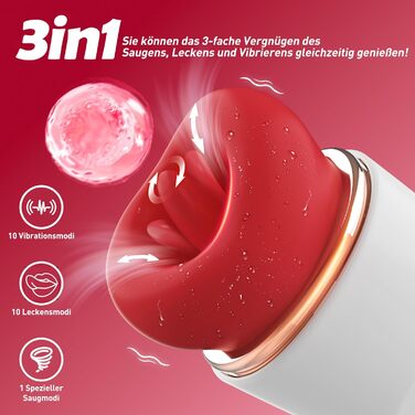 Вібратор на присосці, секс-іграшка для жінок, вібратор для клітора з 10 режимами облизування та вібрації, набір вібраторів 3-в-1 для жінок, багатофункціональний стимулятор клітора, м&39яка секс-іграшка для пар