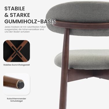 Комплект кухонних стільців COLAMY з 4 предметів, сучасні м&39які обідні стільці з фіксованою спинкою, тканинний обідній стілець з дерев&39яними ніжками для їдальні, кухні, ресторану, зелений зелений комплект з 4 предметів