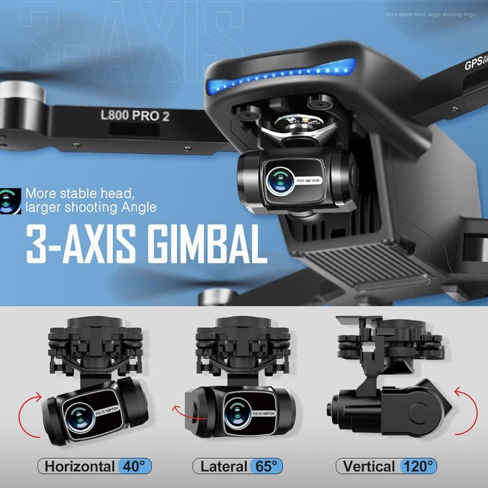 Дрон HHD з камерою 4K для дорослих початківців, SD-карта на 32 ГБ у комплекті, 3-осьовий стабілізатор, передача відео на 10000 фут