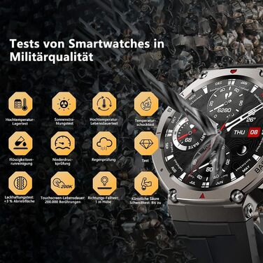 Розумний годинник Sekoda GPS дводіапазонний GPS та 6 супутників, понад 170 точок даних про фітнес та здоров&39я, пульс та SpO, 15-денний час роботи від батареї, Bluetooth 5.3, водонепроникний