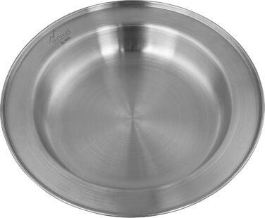 Набір посуду для пікніка та кемпінгу 8 предметів з нержавіючої сталі дорожній набір приборів, тарілка для вулиці, набір столових приборів Бундесверу (5-1), термокружка з кришкою та контейнер, відкривачка для пляшок сріблястий