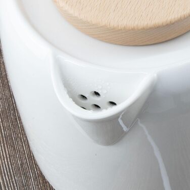 Електричний чайник з кераміки з дерев'яною кришкою, об'ємом 1 літр, білий - Сучасний дизайн. 1200 Вт, 220 В, 50-60 Гц. Чайник елек