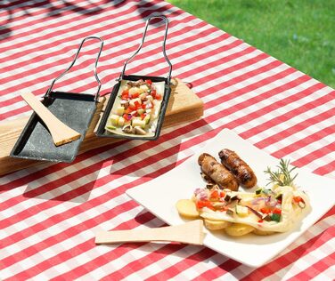 Сковорідки для раклету Rosenstein & Shne Набір з 6 сковорідок-гриль зі складною ручкою, можна мити в посудомийній машині (раклетні сковорідки гриль, сковороди-гриль, пластини для гриля)