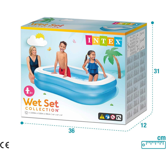 Сімейний басейн Intex Swim Center, розмір у надутому вигляді 203 см x 152 см x 48 см (57180NP)