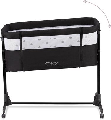 Багатофункціональна тумбочка та дитяче ліжко MoMi REVO, 6-рівневе регулювання висоти від 72 до 82 см, темно-сірий колір