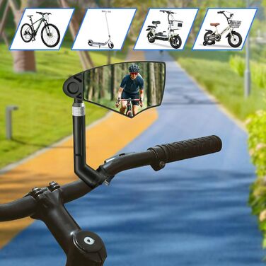 Велосипедні дзеркала, дзеркала заднього виду для велосипедів з висувною стійкою дзеркала, складні велосипедні дзеркала для керма 20-23 мм, дзеркала високої роздільної здатності для керма з поворотом на 360 (пара)