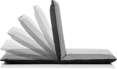 Підлоговий шезлонг InnovaGoods Sitinel, зручний та функціональний, з регульованою спинкою та м&39якою подушкою, чорно-сірого кольору, пластик та 60 бавовна, ідеально підходить для відпочинку та релаксу.