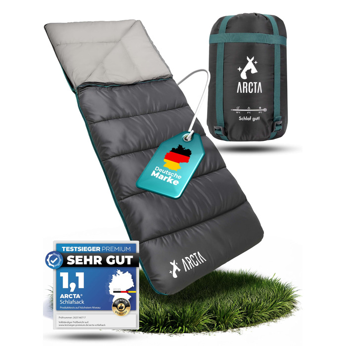 Спальний мішок для кемпінгу ARCTA 3-в-1 Можна використовувати як спальний мішок-ковдру, пальто або плед 3-сезонний спальний мішок для дорослих, теплий та легкий, бавовняна підкладка, підходить для використання на вулиці, 20075 см