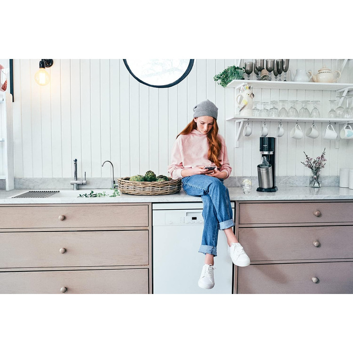 Пакет SodaStream Soda maker DUO з циліндром CO2 Quick-Connect, 2 шт. скляною пляшкою 1 л і пластиковою пляшкою 1 л, яку можна мити в посудомийній машині, висота 44 см, колір титан