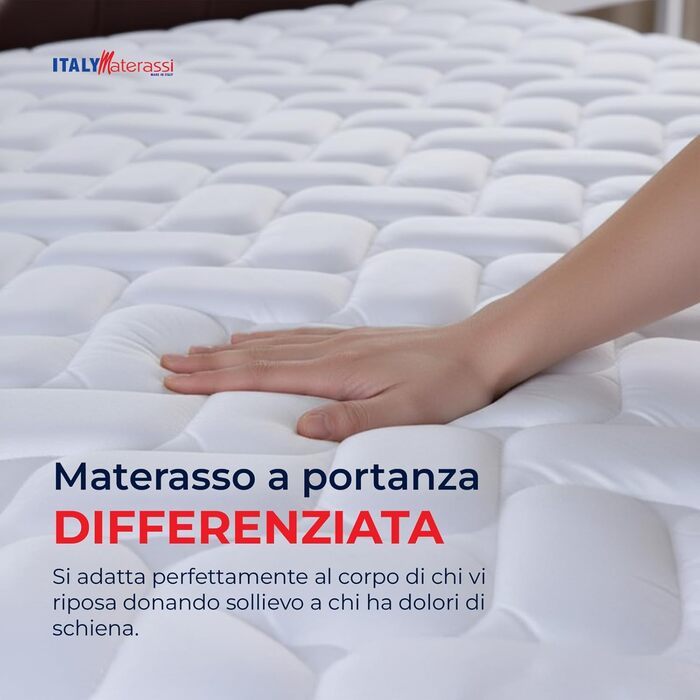 Ортопедичний матрац, висотою 24 см, з піною з ефектом пам&39яті 6 см та твердою основою з матеріалу AirPur та міцної гіпоалергенні тканини, підходить для будь-якої рейкової основи ліжка, односпальне ліжко 90 x 200 см