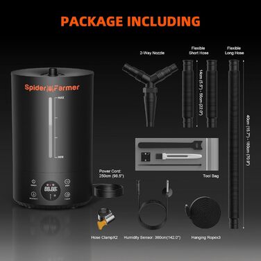 Зволожувач повітря 6 л з верхнім заповненням прохолодного туману Зволожувачі повітря для рослин намет для вирощування, 2024 Spider