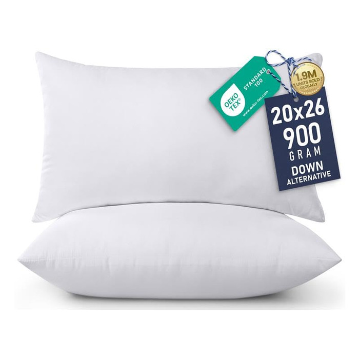 Декоративні подушки Utopia Bedding, 50,8 x 66 см, подушки для ліжка та дивана, декоративні подушки для дому, 2 шт., білі