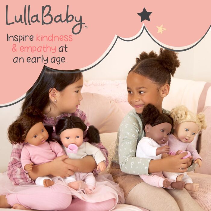 Коляска для ляльок-близнюків для ляльок 36 см - Коляска для ляльок зі складним дахом - рожева із золотими зірками - Аксесуари для