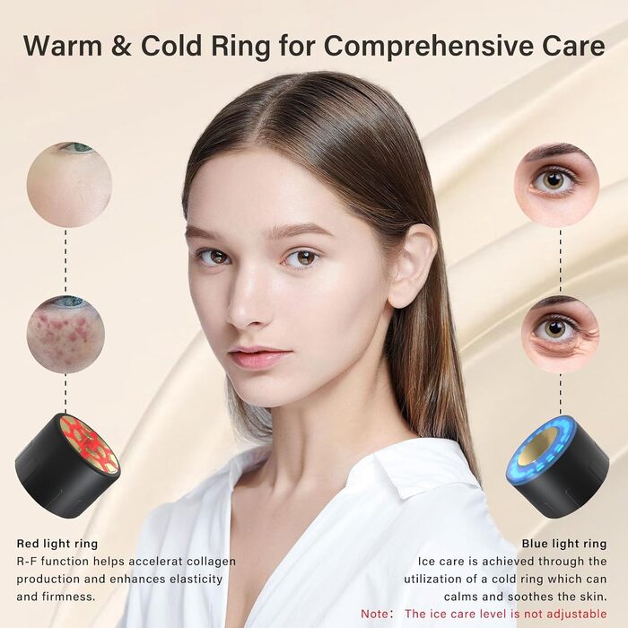 Радіочастотний прилад для обличчя, прилад для обличчя Cozion 7 в 1 EMS, ручний прилад для масажу обличчя, світлодіодний червоно-синій терапевтичний прилад для обличчя, масажер для обличчя проти зморшок для омолодження