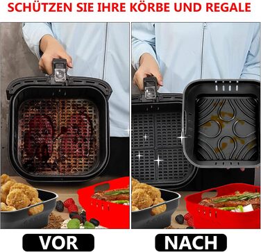 Силіконова форма 22 см для фритюрниці, аксесуари для фритюрниці 4 шт. Силіконова форма для випічки COSORI 5.5 л, Russell Hobbs 4L, Cecotec 6L, силіконова форма, силіконова вставка Аксесуари для фритюрниці Аксесуари для фритюрниці