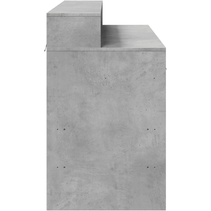 Світлодіодний стіл, бетонно-сірий, 120x55x91 см, матеріал на основі дерева, комп&39ютерний стіл, офісний стіл, кутовий стіл, робочий стіл, ПК-стіл для офісу, кабінету, спальні, вітальні