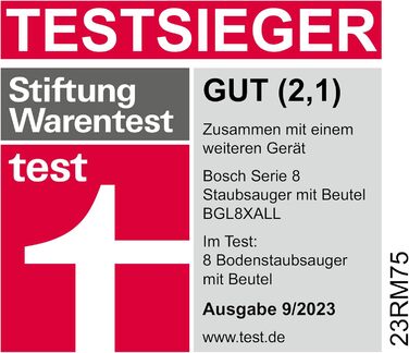 Пилосос Bosch з мішком Серія 8 BGL8XALL, переможець тесту, ідеально підходить для алергіків, гігієнічний фільтр, 10-річна гарантія
