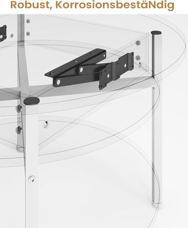 Круглий журнальний столик з підйомною стільницею, журнальний столик з регульованою висотою, бічний столик, стіл для вітальні з прихованим місцем для зберігання, відкритий відсік, металевий каркас, для вітальні, офісу, 70 x 70 x 50 см, білий.