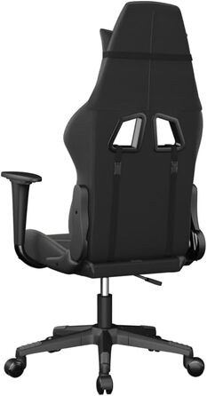 Ігрове крісло, чорно-сіра штучна шкіра, офісне крісло, ігрове крісло, обертове крісло, письмове крісло - 3143669