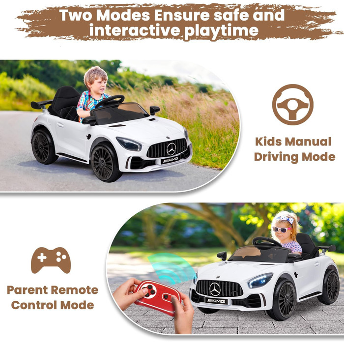 Дитячий електромобіль Mercedes Benz AMG 12V, електричний дитячий транспортний засіб, електромобіль 2-дверний з пультом дистанційно