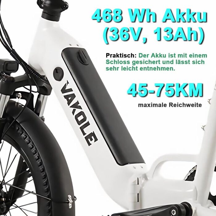 Складаний електровелосипед VT4 20 дюймів з акумулятором 36 В 13 Аг, 20x3,0 дюйми, шини для фетбайка, електровелосипед, що відповідає стандартам ЄС, для чоловіків та жінок, білий