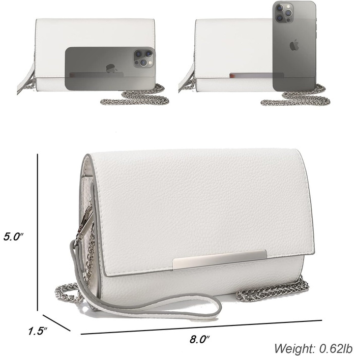 Клатчі AFKOMST для жінок, маленькі сумки через плече та літні солом&39яні пляжні сумки з ланцюжком через плече, білий ПУ