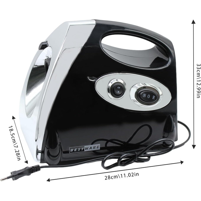 М'ясорубка електрична, 2800 Вт Електрична м'ясорубка з 3 перфорованими дисками для кухні, чорна