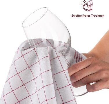 Набір Blumtal з 10 чайних рушників преміум-класу - високоякісні чайні рушники, 100 бавовна, червоні в клітинку, 50x70см 10 шт. чер