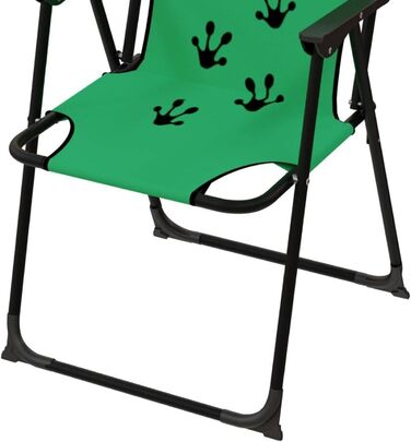 Дитячий кемпінговий стілець, складний кемпінговий стілець, кемпінговий стілець для кемпінгу на відкритому повітрі, складний, макс. 100 кг, сталь з порошковим покриттям, малюнок у формі тварин, зелений