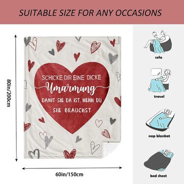 Подарунок для найкращої подруги, ковдра-обіймачка для дівчини, подарунок на день народження для дівчини, різдвяний подарунок для найкращої подруги, жінки, сестри, колеги 150*200 см