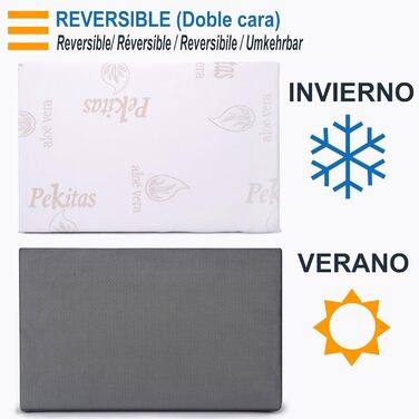 Дитячий матрац-колиска PEKITAS 50 x 90 см, товщина 10 см, гібридний, двосторонній, знімний чохол, можна прати, жорсткий, дихаючий, захист від задухи, дитяче ліжко, дитяче ліжко 50x90x10 см
