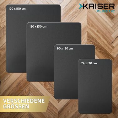 Захисний килимок для підлоги Kaiser, чорний, 120x150 см - килимок для столу, чорний - килимок для стільця - нековзний килимок для стільця - захисний килимок для офісних стільців - килимок для стільця, 120 x 150 см