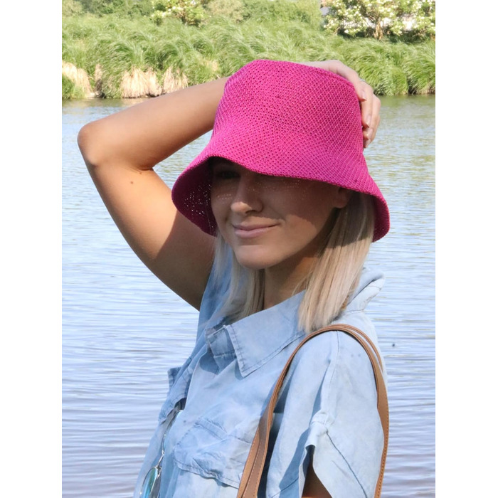 Жіночий паперовий солом&39яний капелюх styleBREAKER Складаний капелюх-відро Легкий капелюх-відро з потовщеною стрічкою Літній капелюх із полями для захисту від сонця, для відпочинку на свіжому повітрі та пляжі, один розмір, бежевий