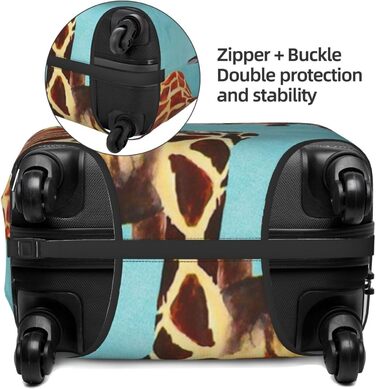 Чохол для валізи Весела Жирафа, міцний захист для багажу, підходить для валіз розміром 45.7 - 81.3 см, Чорний, Великий