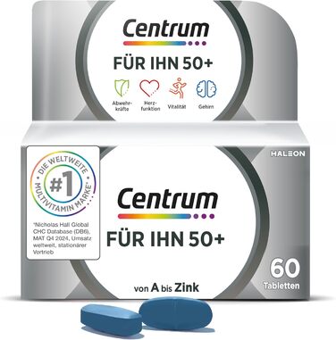 Таблетки Мультивітаміни Centrum For Him 50+, 60 шт.