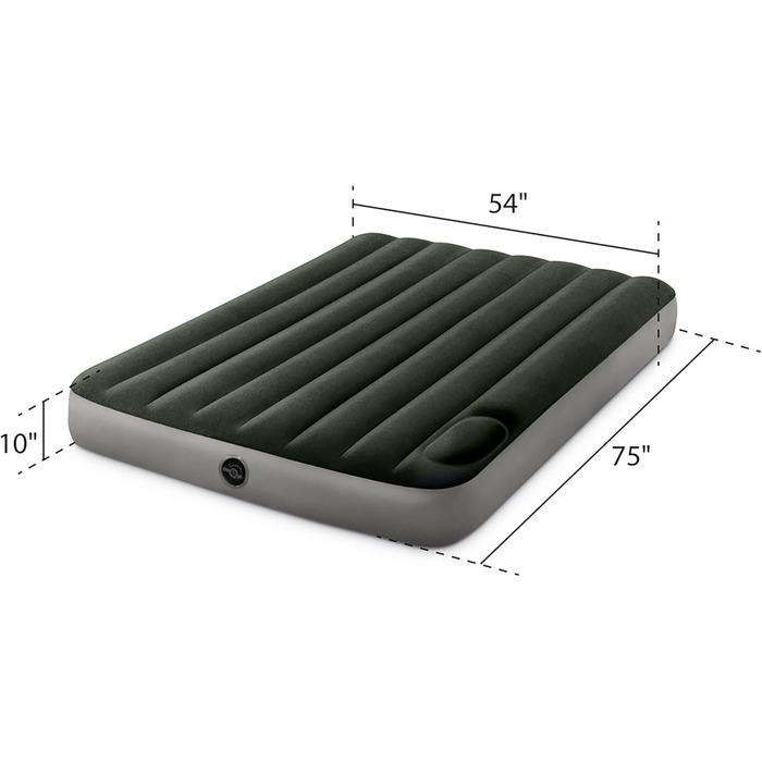 Надувний матрац Intex Dura-Beam Standard Series, портативний, надувний, з вбудованим ножним насосом, розмір Twin, повний з вбудованим ножним насосом