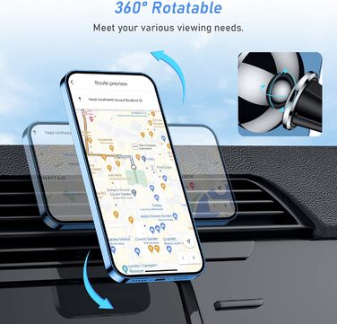 Тримач для мобільного телефону Blukar в машину, дуже магнітний для вентиляційних отворів, універсальний з поворотом на 360 для iPh