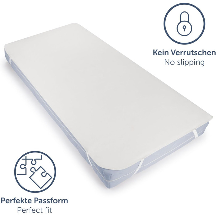 Наматрацник Blumtal Premium Molton 160x200 см 100 бавовна - сертифікований Oeko-Tex. Наматрацник Molton 160x200 см - Наматрацник 160x200 - Безшумний та повітропроникний - Підкладка під матрац 160x200 160 x 200 см - Білий