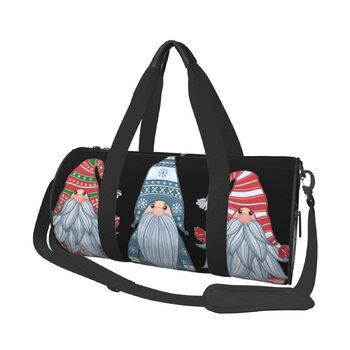 Дорожня сумка-мішок, новорічний дизайн (Дід Мороз, Гном), спортивна сумка для чоловіків та жінок