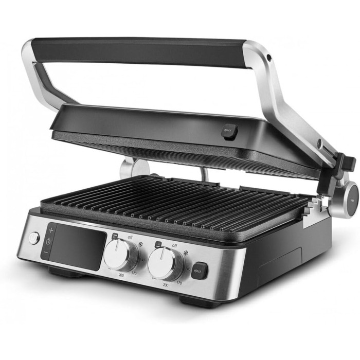 Сендвічниця 3 в 1 Karaca Compact Steel Sear & Grill Inox 2008 електрогриль, тостер та контактний гриль із швидким нагріванням, регулюванням температури та висоти, нержавіюча сталь