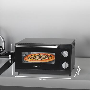 Клатронічна піч для піци 12-літровий простір для випічки Міні піч для гриля та запікання Духова шафа з верхнім і нижнім нагріванням Міні-піч з таймером на 60 хвилин Духова шафа маленька з деком для випікання МПО 3520
