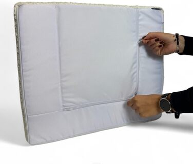 Дитяче крісло-реклайнер (квадратне) - Виготовлене з тканини Тедді - 547x34 см - З функцією сну - М&39яке та безпечне - Oeko-Tex, Синій