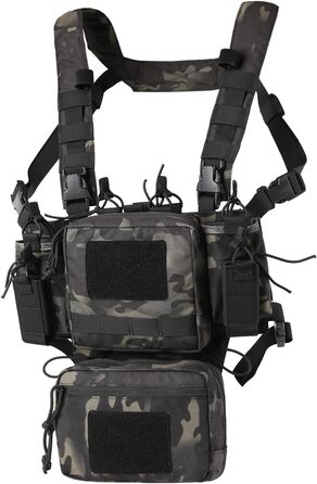 Пейнтбольний тактичний жилет Molle Micro Fight Plate Carrier, регульований, зі знімними модулями та підсумком для магазинів 5.56/7.62 9мм BKCP