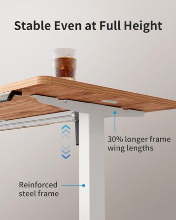 Стіл FEZIBO з регульованою висотою та портами зарядки USB-A та USB-C, 100 x 60 см, стіл для роботи сидячи та стоячи, стіл з електричним регулюванням висоти, ергономічний комп&39ютерний стіл для домашнього офісу, світло-коричневий 100 x 60 см світло-коричн