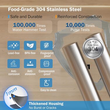 Система фільтрації води Frizzlife UDS99-S під раковиною, 8-ступенева фільтрація води з прямим підключенням, 0,5 мікрона, зменшує вміст свинцю, хлору, важких металів, вапна та вапняку на 99,99, нержавіюча сталь