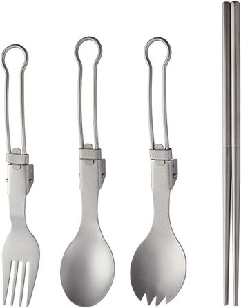 Кемпінговий набір столових приборів Виделка ложка палички металевий посуд складний посуд столові прилади для пікніків походи на пр