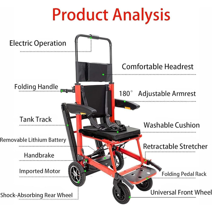 Подовжене рейкове мобільне крісло для підйому сходів, складне крісло для людей похилого віку, електричний підйомник для легкої мобільності