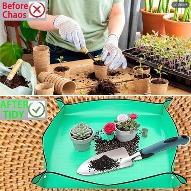 Набір садових інструментів Gartenwerkzeug, 7 предметів. Легкий набір ручних інструментів з алюмінієвого сплаву з антикорозійним покриттям, чудовий подарунок. У комплекті міцний чохол для зберігання та ергономічні ручки з протиковзким покриттям (Зелений)