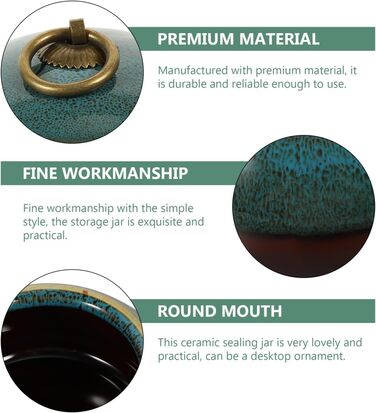 Багатофункціональний керамічний контейнер для зберігання чаю TOYANDONA синього кольору, герметичний для розсипного чаю, кави, сухофруктів, декоративний та практичний для дому та кухні